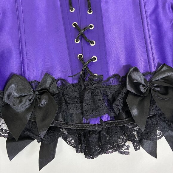 Y2K Music Legs Ruffled Lace Corset Lingerie Size Small Romantic Sexy - Picture 6 of 8